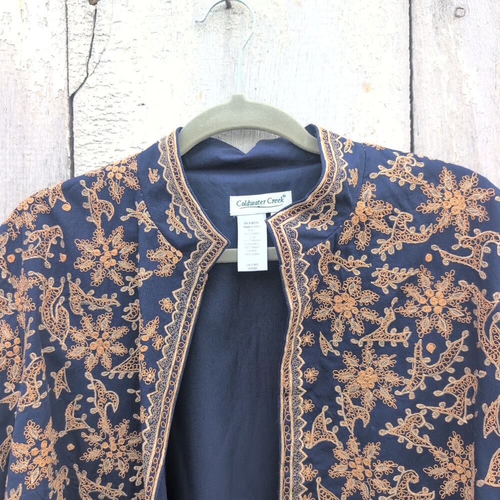 ColdWater Creek Mandarin Collar Tapestry Blazer Women's PXL
